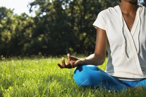 Doctor doing yoga.